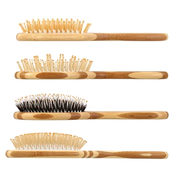 Prenosné Prírodného Bambusu Starostlivosť O Vlasy Proti Padaniu Vlasov (Anti-Statické Pádlo Rukoväť Masáž Vlasy Brushs Vankúš Špirála Modelových Nástrojov