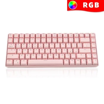 RGB Mechanical Gaming Keyboard 60% Kompaktný 84 Kľúče Hot Swap Bluetooth 5.0/2,4 GHz Bezdrôtového pripojenia Pre počítače Mac PC Tablet Modrá/Čierna