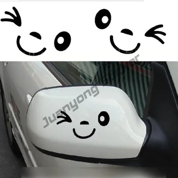 Roztomilý Úsmev na Tvár 3D Odtlačkový Nálepky na Auto Auto Bočné Zrkadlo L+R Spätné Anime Auto Príslušenstvo Tvorivé Oem Nálepky KK10cm