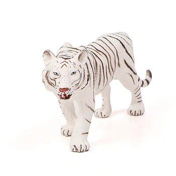 Ručne Maľované Simulácia Wildlife Zviera Biele Tigre Rodiny Model hračky údaje Zberateľskú Bábika Obrázok Zbierku Pre Deti