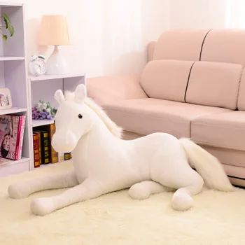 Simulácia zvierat 70x40cm bielom koni plyšové hračky pekný kôň bábika darček k narodeninám w2189