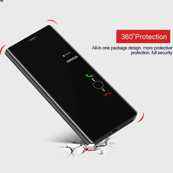 Smart Mirror Flip Telefón Puzdro Pre Samsung Galaxy S8 S9 Plus Vymazať Zobrazenie Kožené Stojan, Kryt Pre Samsung Note8 9 10 Telefón Prípadoch