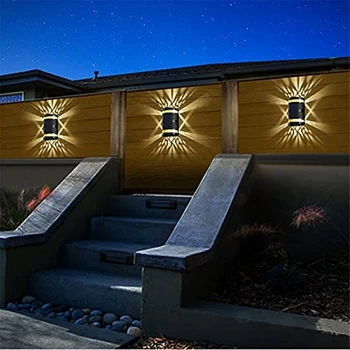 Solárne LED osvetlenie Vonkajšie Nástenné Svietidlo Garland Vlkovcový Svetlo V Noci Vodotesný Montáž na Dvore je Záhradné Dekorácie
