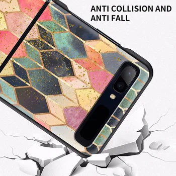 Telefón puzdro Pre Samsung Galaxy Z Flip3 5G z flip 3 5G zFlip Kryt Mobil Shell Caso Mobilephone Fundas Luxusnej Zlatej Fólie Umenie