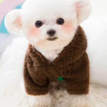 Teplé Fleece Psa Oblečenie Cartoon Kabát Bunda s Bag Mäkký Sveter Pre Malé Stredné Mačky, Pet Oblečenie Chihuahua Zimné Oblečenie