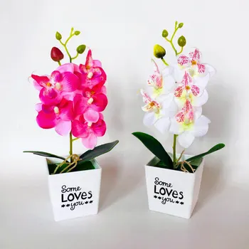 Umelé Mora Orchidea, Kvet, Domáce Dekorácie, Doplnky, Hodvábne Motýľ Orchidea S Pot Umelý Kvet Domov Strany Dekor