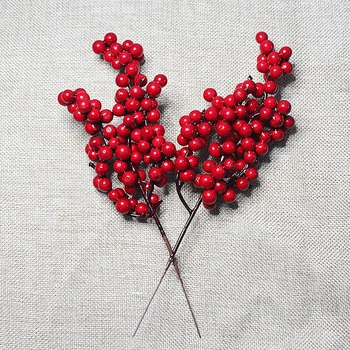 Umelé Ovocie Simulácia Dekorácie Faux Kvet 22 cm Cherry Kytice Mini DIY Príslušenstvo Peny, Vianočné Bobule
