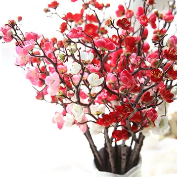 Umelého Hodvábu Kvetov Japonsko Slivka Čerešňové Kvety Falošné Kvety flores Sakura Konáre Stromov Svadobné Domov Miestnosti Dekorácie A6940