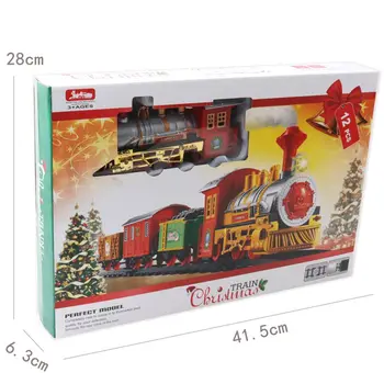 Vianočné Elektrický Vlak Mini Santa Claus Vozidla Tvorivé Vianočný Strom Vianočný Dekor Deti Hračky, Darčekové S Zvuk, Svetlo, Hudba