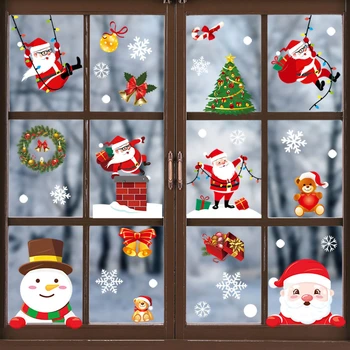 Vianočné Okno Nálepky Veselé Vianočné Dekorácie Pre Domov 2021 Navidad Ozdoby Na Vianočný Darček Noel Natal Šťastný Nový Rok 2022
