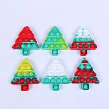 Vianočný Mini Pop Fidget Hračka Keychain Visí Anti Stresss Úľavu Úzkosť Zmyslové Squeeze Bublina Squeeze Hračky pre Deti,