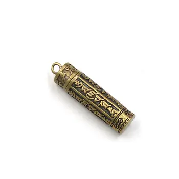 Vintage Prívesok Mini Valcová Box Rezbárstvo Openable Dať do Pamätníka drahocenná pamiatka Parfum Pilulku Prípade Prenosné aplikácie Keychain Darček