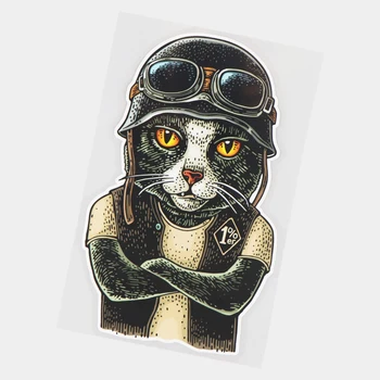 YJZT 12 X 19.8 CM Cool Cat V Športe Prilba Okuliare Legrační Karikatúra Auto Samolepky, Dekorácie Obtlačky 21A-0128
