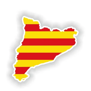 YJZT 13.9 CM*13.9 CM Auta Styling Catalonia Mapu Vlajkou, Auto Nálepky, Reflexné Odtlačkový 6-1607