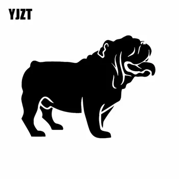YJZT 14.8X11.4CM Vinyl Odtlačkový anglický Buldog Pes, Pet Zvierat Auto Samolepky nástenná maľba Dekor Čierna/Strieborná C24-1247
