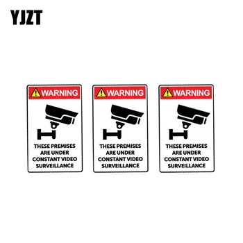 YJZT 3X 5,6 CM*9 CM, Auto Nálepky v Týchto Priestoroch Sa Pod stálym kamerovým Dohľadom Upozornenie Odtlačkový PVC 12-1020