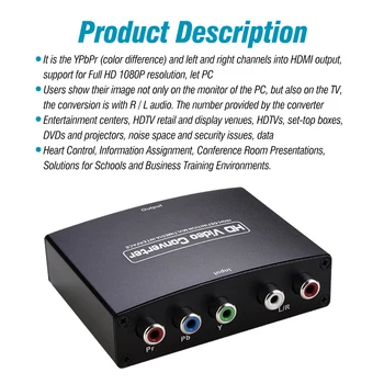 YPbPr HDMI Coverter + R/L, 1080P HDMI NEWCARE Komponent 5RCA RGB HDMI Prevodník Adaptér pre DVD PSP HDTV Displej