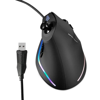ZELOTES Vertikálne Hernej Myši Káblové RGB Ergonomický USB Wired Mouse Programovateľné Myší 10000 DPI Pre Hráčov Joystick C18