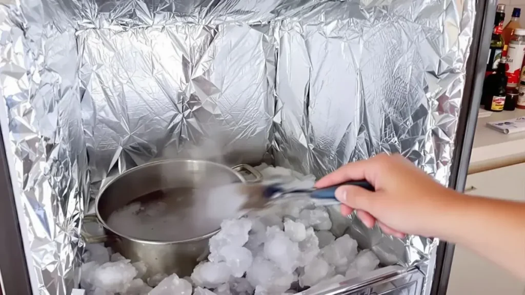 Uvoľnite svoj mrazničku od ľadu s touto jednoduchou trikou pomocou alobalu