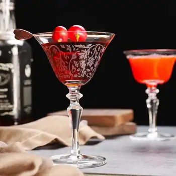 Japonský Bezolovnaté Crystal Koktail Fire Martini Pohára Európskych Luxusné Ručne Fúkané Pražené Kvet Miešanie Okuliare Doprava Zadarmo