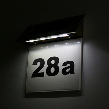 LED Solárne Nástenné svietidlo LED Doorplate Lampa Nerezové Vonkajšie Apartmánový Dom s Verandou Čísla Svetlo s Podsvietením domova