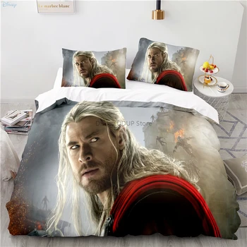 Marvel Thor 3d posteľná bielizeň Nastaviť Iron Man Spider Man, Kapitán Amerika Avengers Cartoon Perinu Nastaviť obliečky na Vankúše Deti Chlapci Dievčatá Darček