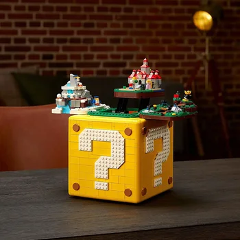 Na Sklade Super 64 Otázku Bloky Model Tehly Kompatibilný s 71395 Stavebné Bloky, Vzdelávacie Hračky pre Deti Vianočné Darčeky