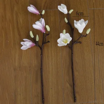 Umelé Magnolia Hodváb Falošné Kvet Pobočky Fleur Artificielle Flores Usporiadať Svadobný Stôl Domova Strany príslušenstvo