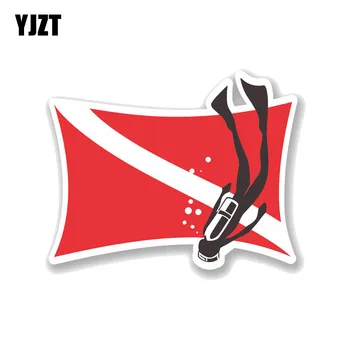 YJZT 13.9 CM*10,7 CM Potápanie Vlajka Odtlačkový PVC Motocykel, Auto Nálepky 11-00738